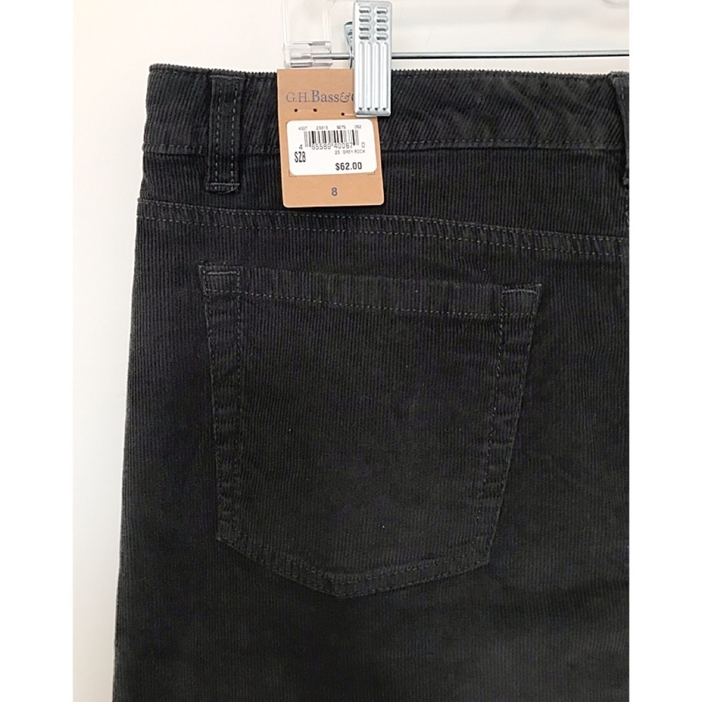 G. H. BASS & CO Sz 8 Gry 5 Pckt Cord Stretch Skirt - Picture 7 of 8